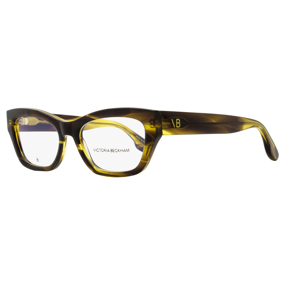 Victoria Beckham Modified Rectangle Eyeglasses VB2675 318 Striped Khaki 53mm